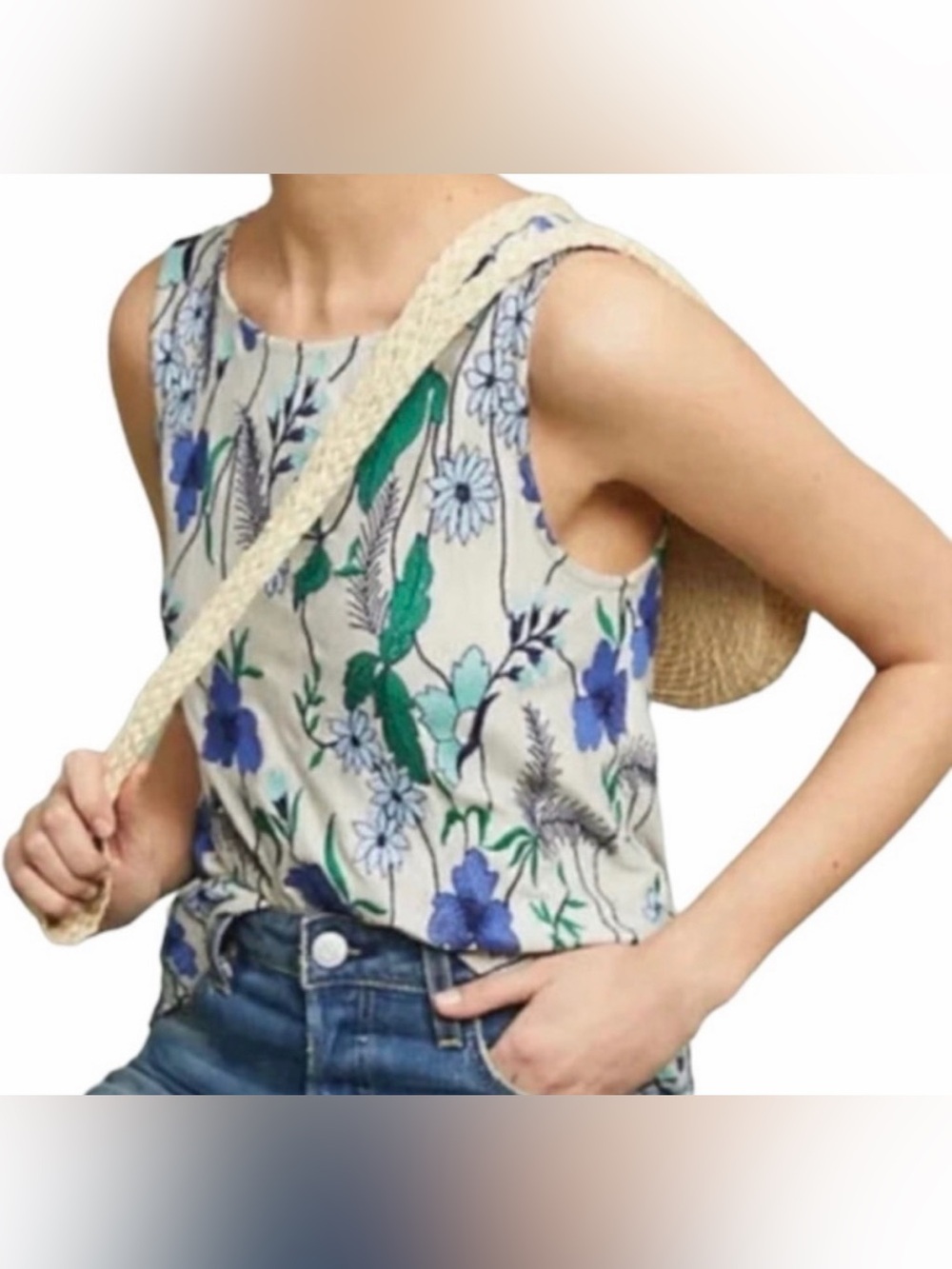 Anthropologie Floral Tank Top